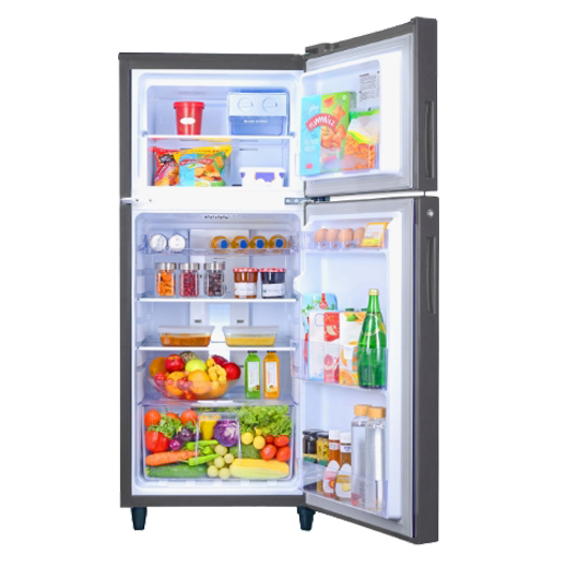 Godrej 238 Liter Double Door Refrigerator (RTEON ALPHA 250BXP RI ST GL) model RTEON ALPHA 250BXP RI ST GL front view - GharOne Nepal view 4